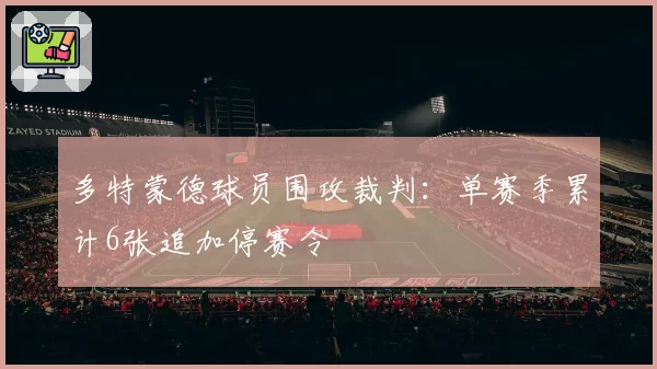多特蒙德球员围攻裁判：单赛季累计6张追加停赛令